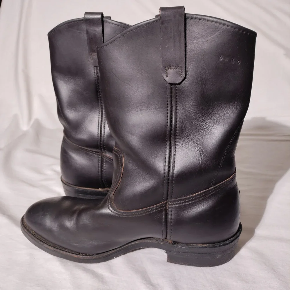 Mason Mens Vintage Leather Pull On Work Boots Dark Brown ANSI Z41.1 10.5 EE